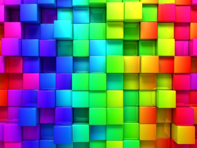 3D Rendering Cubes Colored