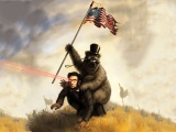 Abraham Lincoln Funny Flags Monocle Bears American Flag