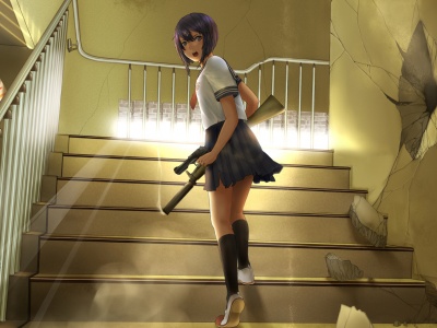 Anime Girl With Gun