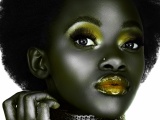 Black Face Girl Make Up Creative Model