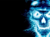 Blue Neon Skull Officer