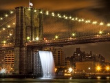 Brooklyn Bridge United States New York City Skyline River City Landscape