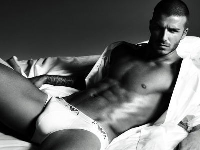 David Beckham White Lingerie Wallpaper