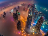 Dubai Skyscrapers Night Lights