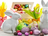 Easter With Bunny Decor And Eggs