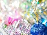 Festive New Year Decorations Tinsel Close Up