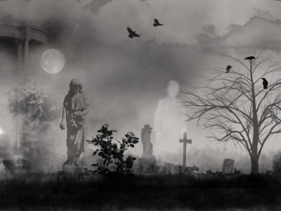 Graveyard Ghosts Birds Cross Dark Fantasy Firefox Persona Ghosts Goth Moon Mystical Sky Screen