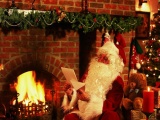 New Year Christmas Santa Claus Letter Gifts Fireplace Christmas Tree Teddy Bear Candle