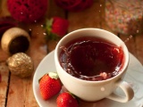 Tea Food Strawberries Splashes