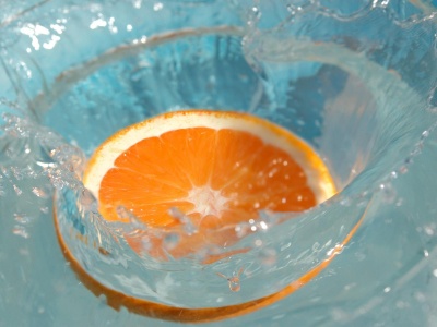 Water Fruits Food Splash Orange Slices