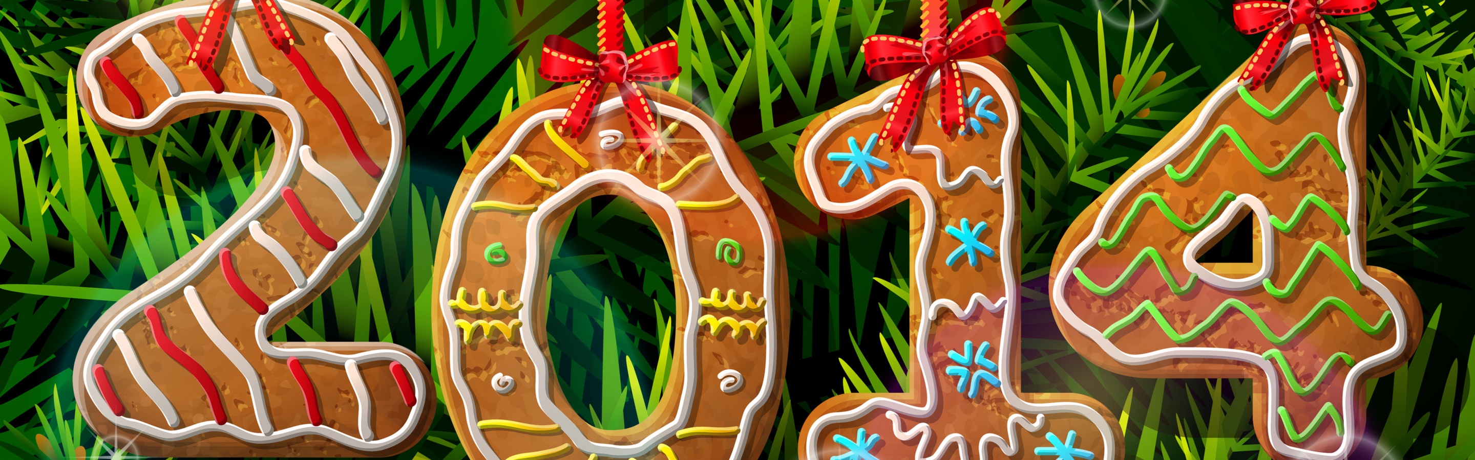 2014 New Year Gingerbread Cookies 3D