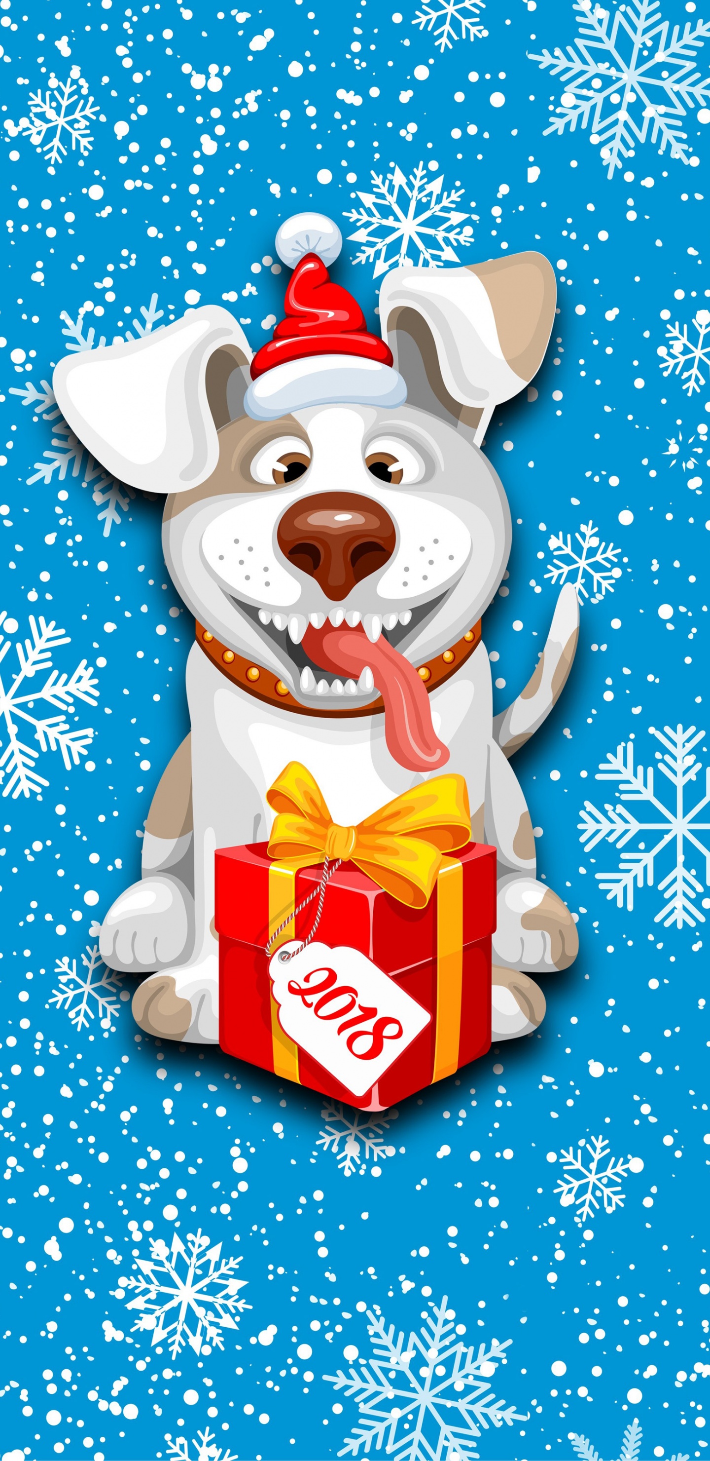 2018 New Year Snow Dog Cute