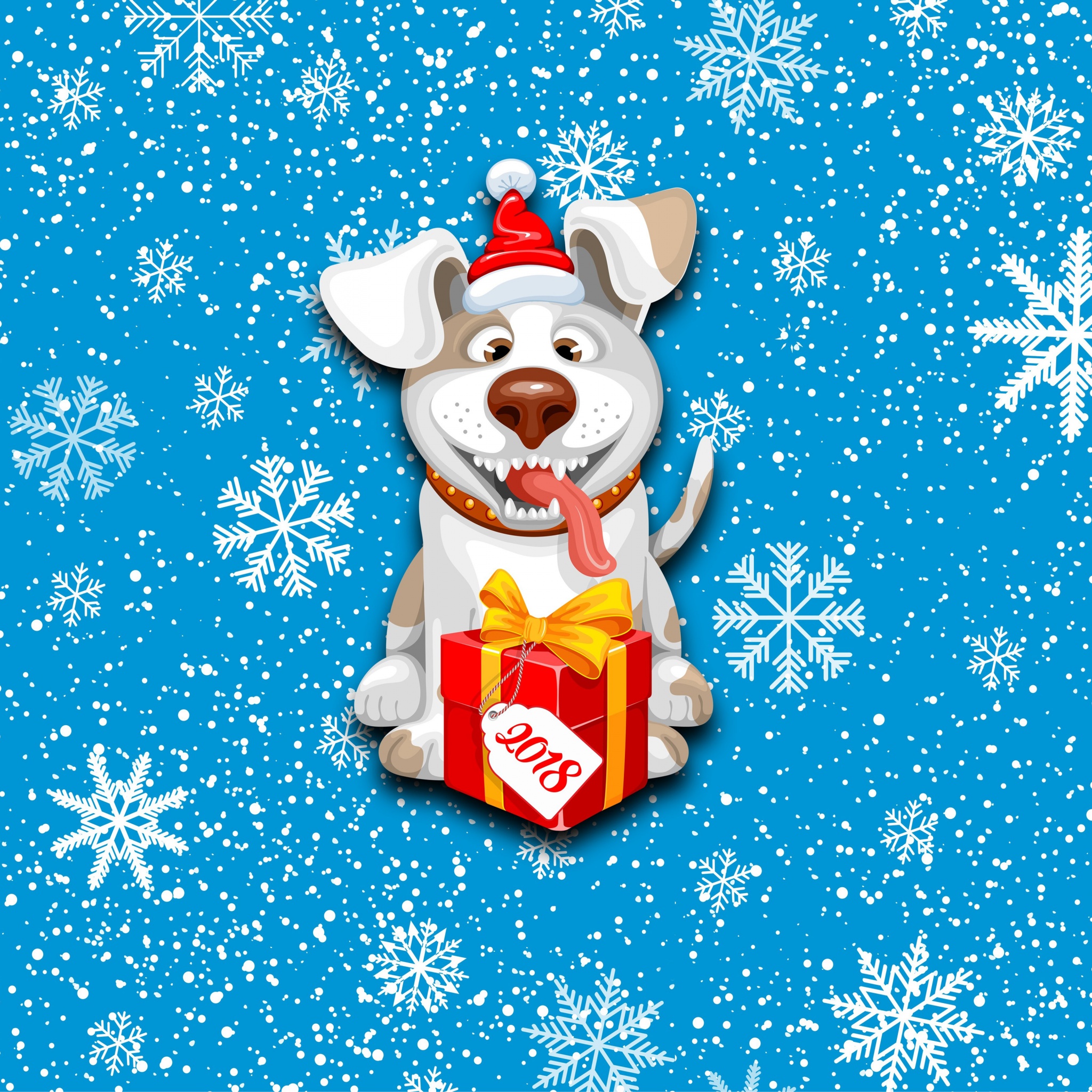 2018 New Year Snow Dog Cute