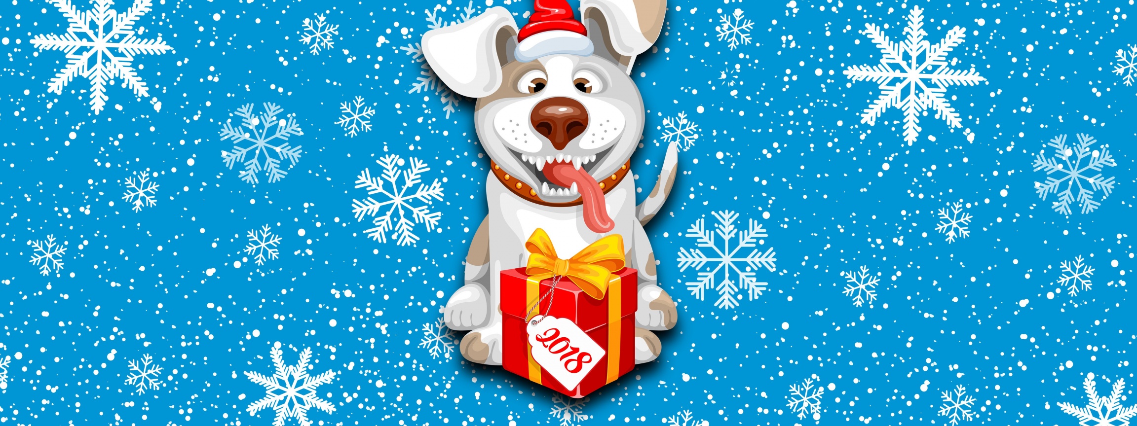 2018 New Year Snow Dog Cute