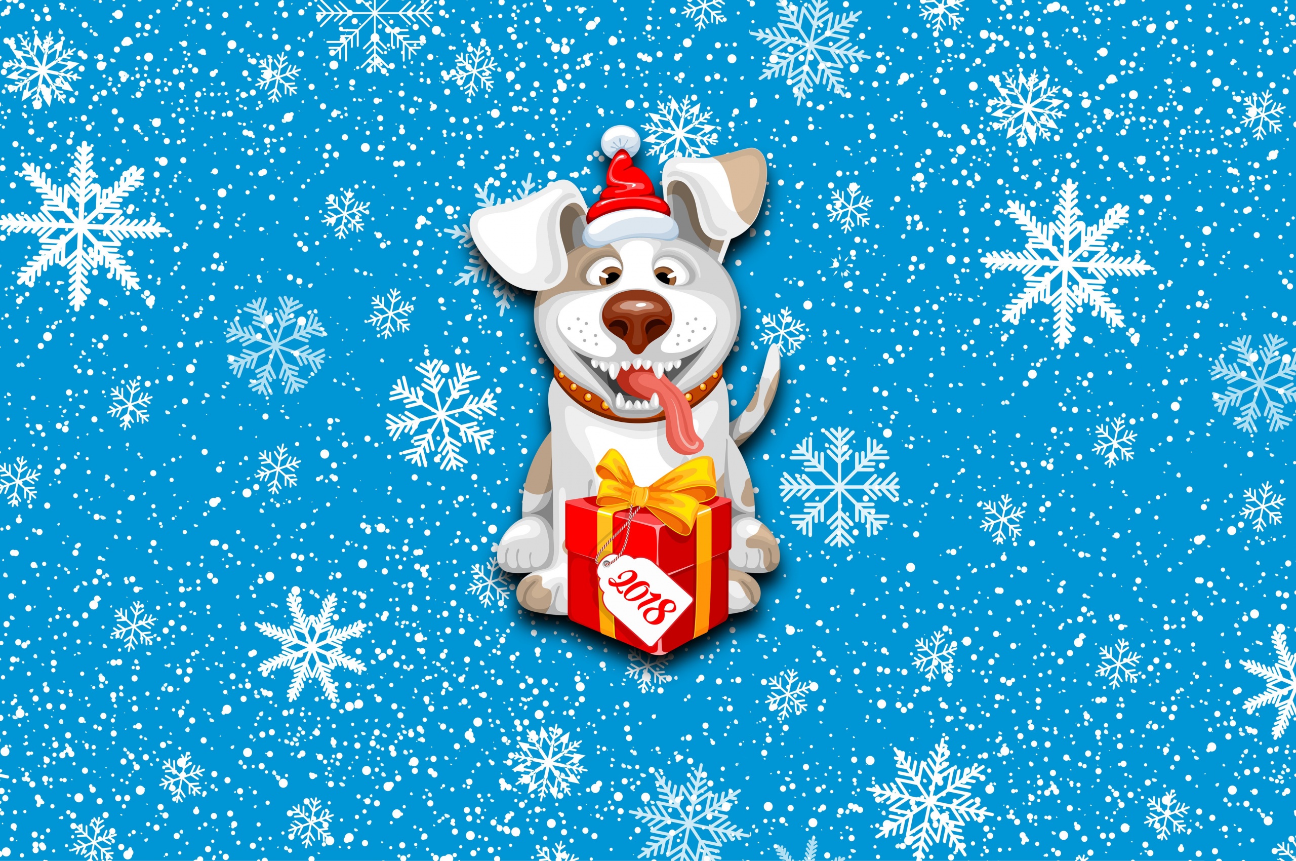 2018 New Year Snow Dog Cute