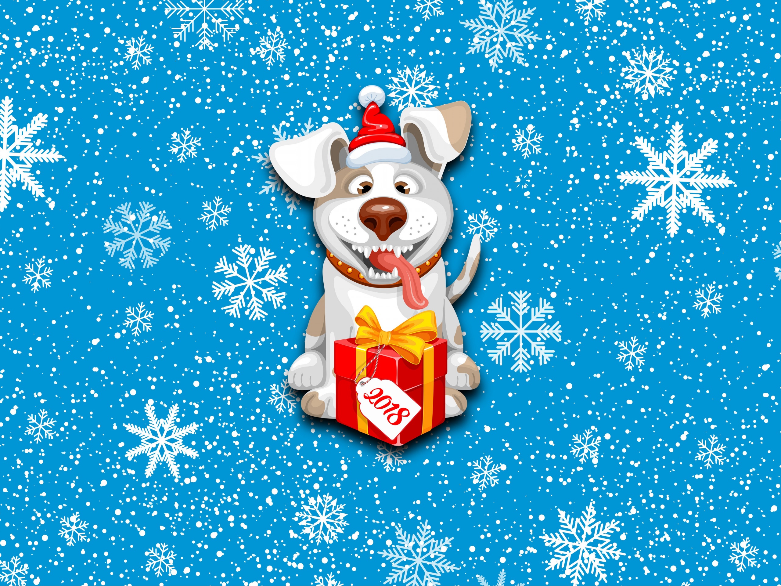 2018 New Year Snow Dog Cute