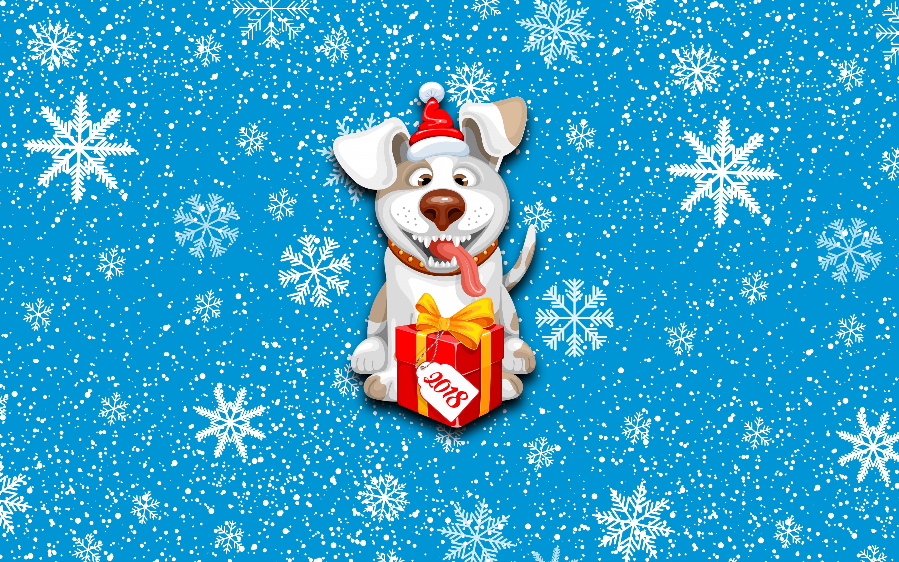 2018 New Year Snow Dog Cute