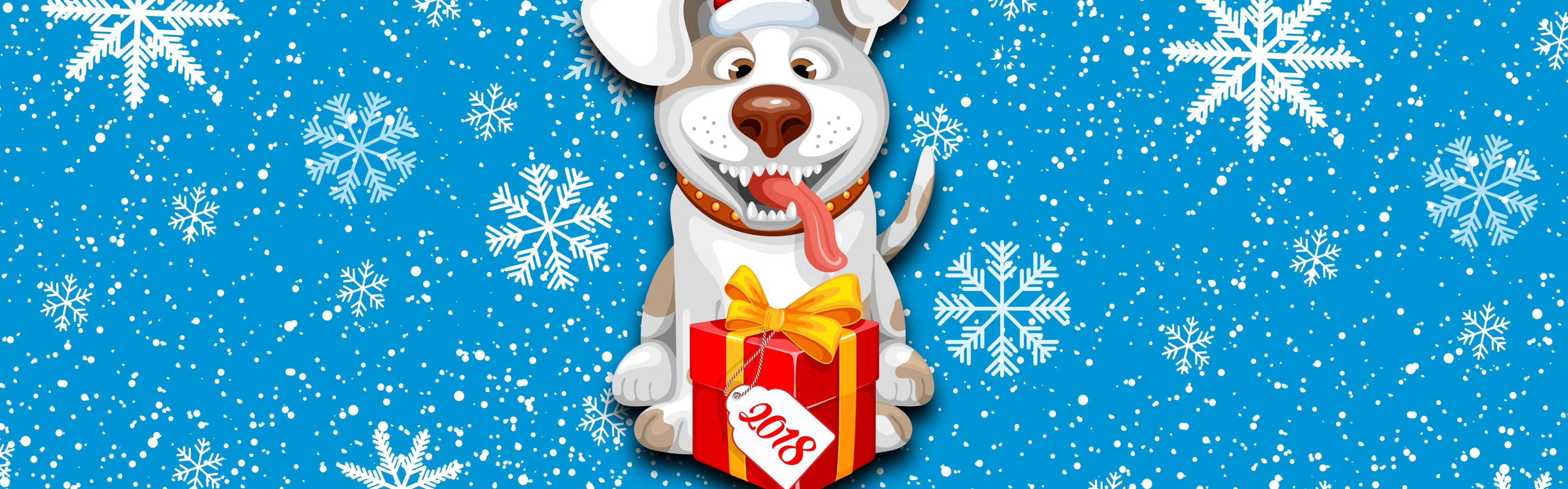 2018 New Year Snow Dog Cute