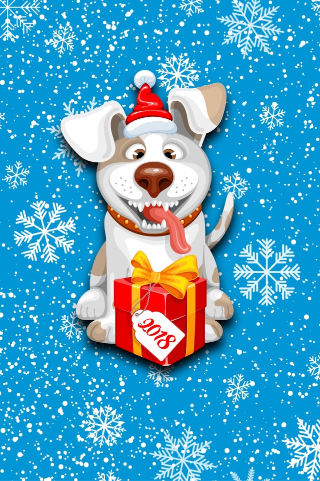 2018 New Year Snow Dog Cute