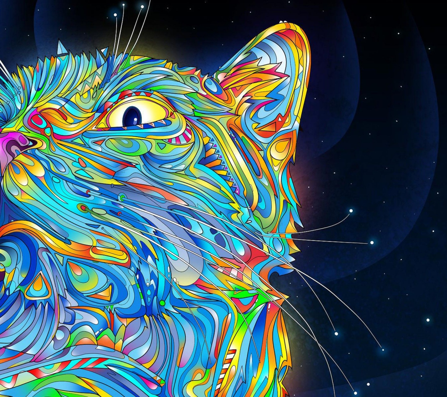 2d Colorful Colorful Cat