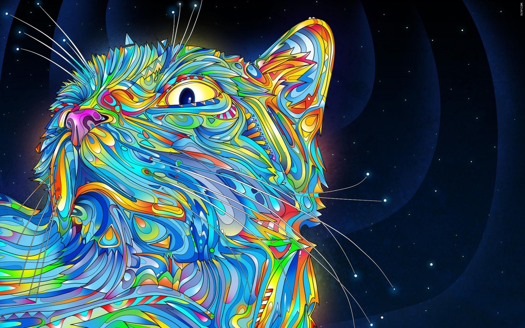 2d Colorful Colorful Cat