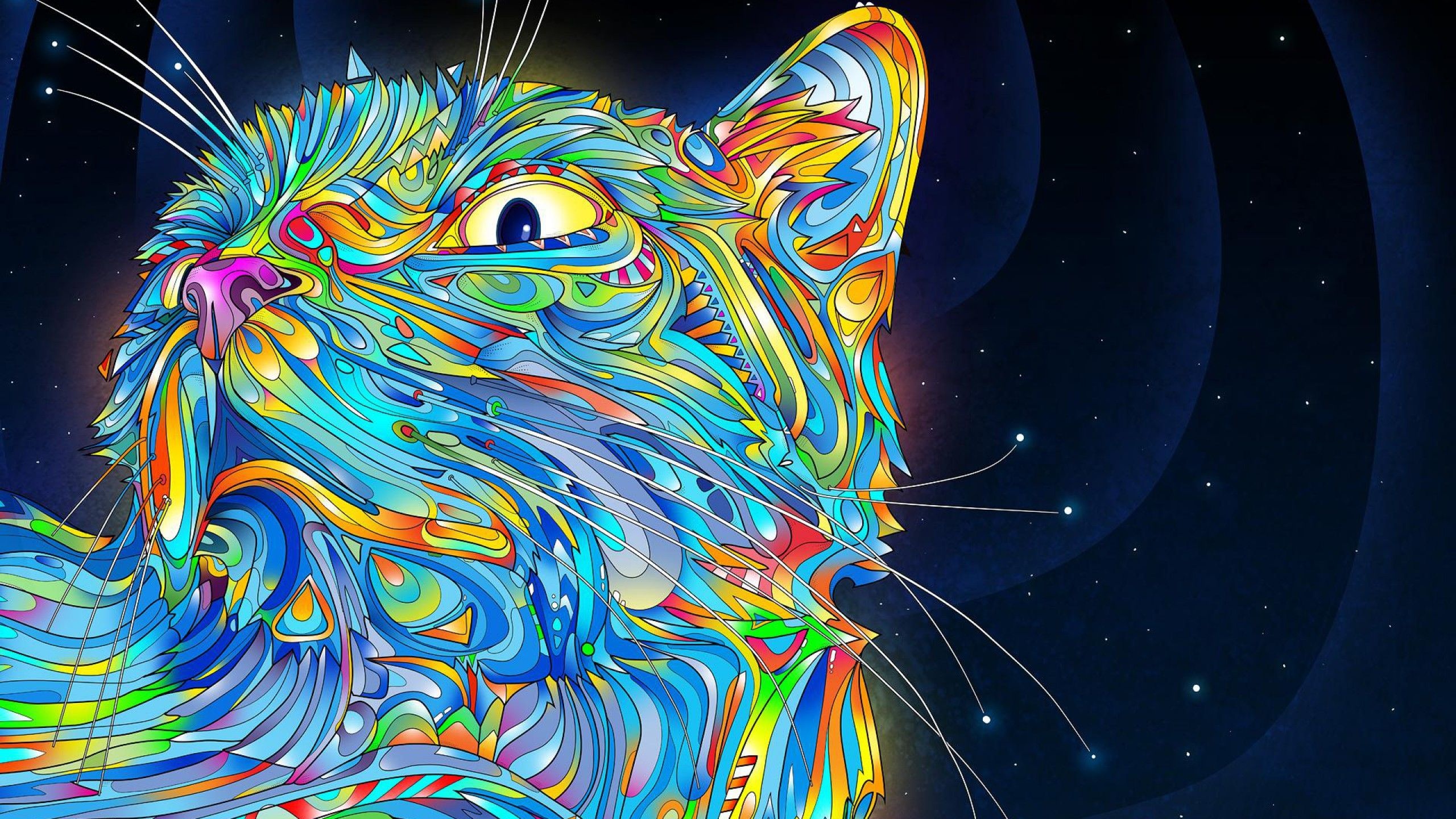 2d Colorful Colorful Cat