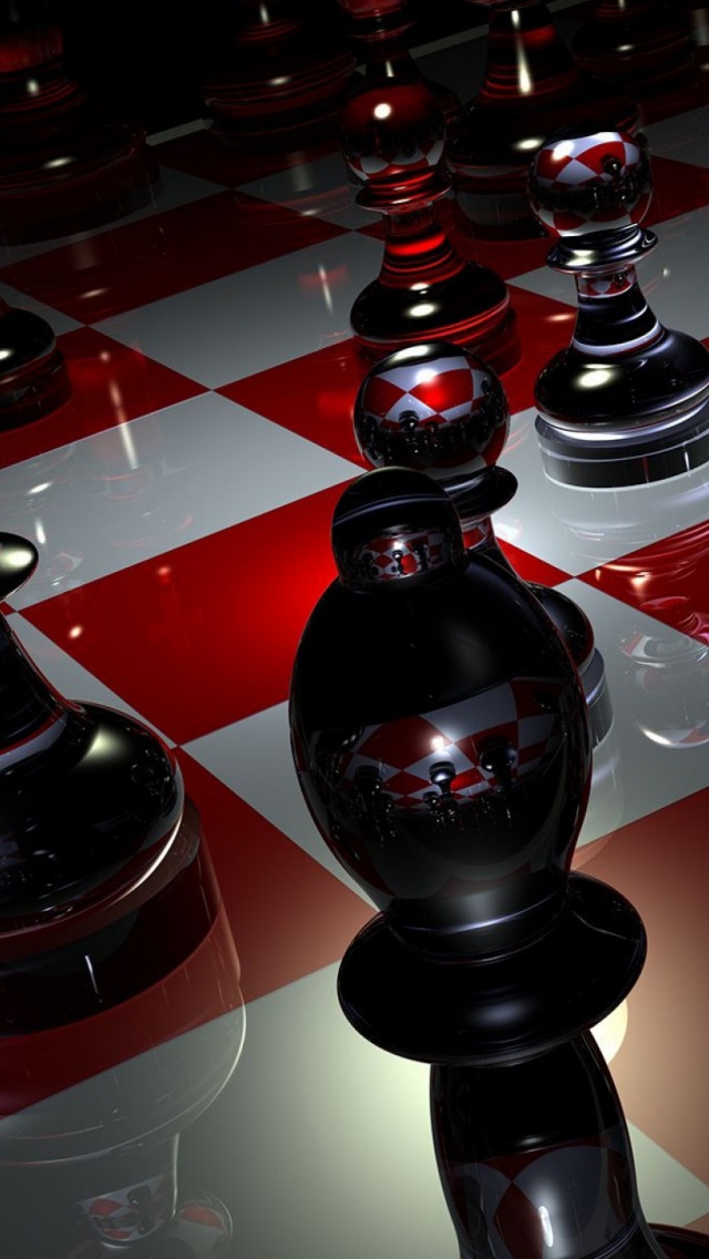 3d Glass Chess Figures Chessboard