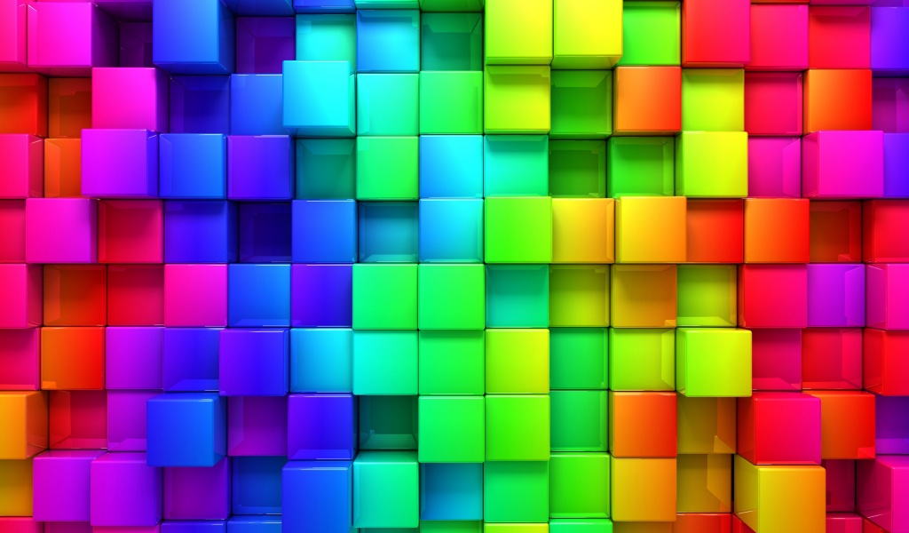 3D Rendering Cubes Colored