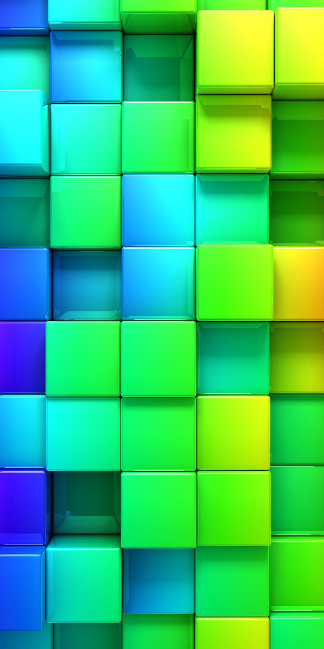 3D Rendering Cubes Colored