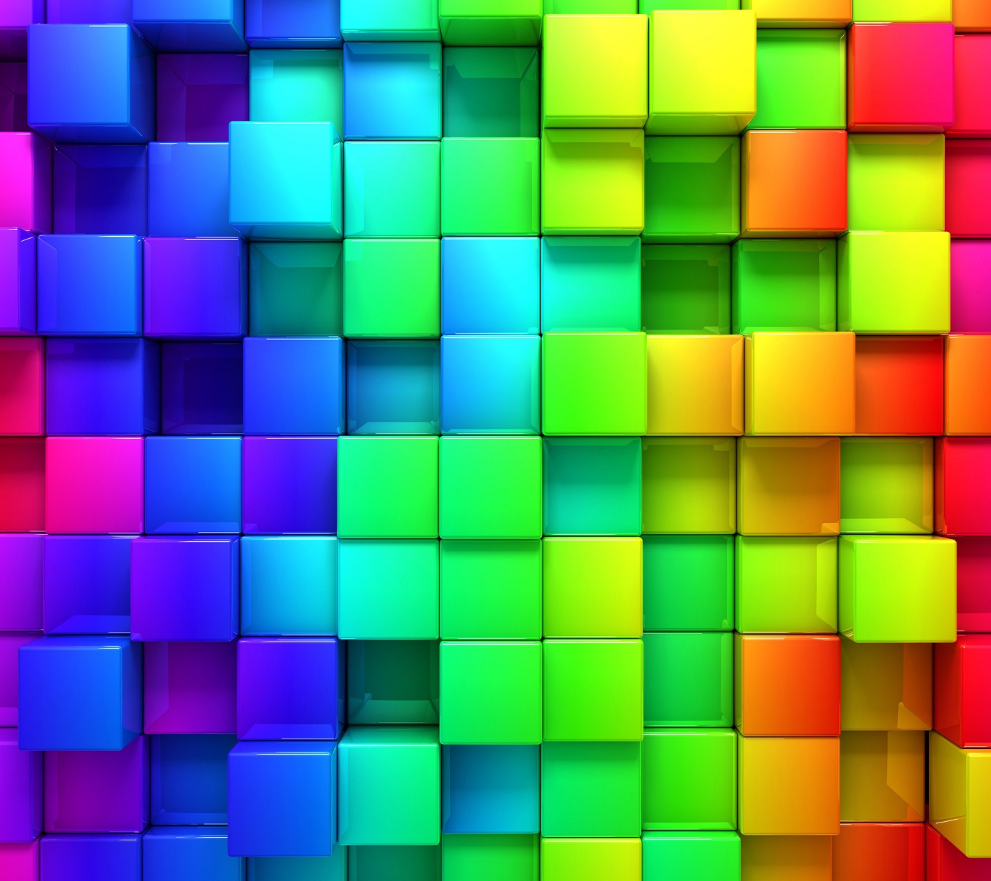 3D Rendering Cubes Colored