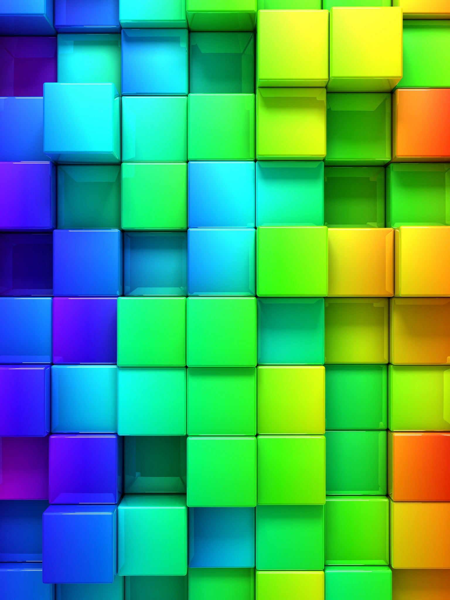 3D Rendering Cubes Colored