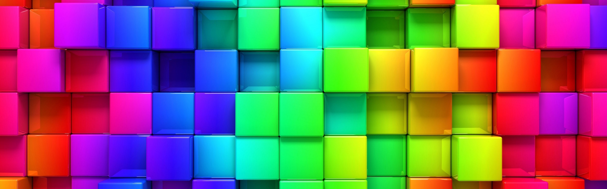 3D Rendering Cubes Colored