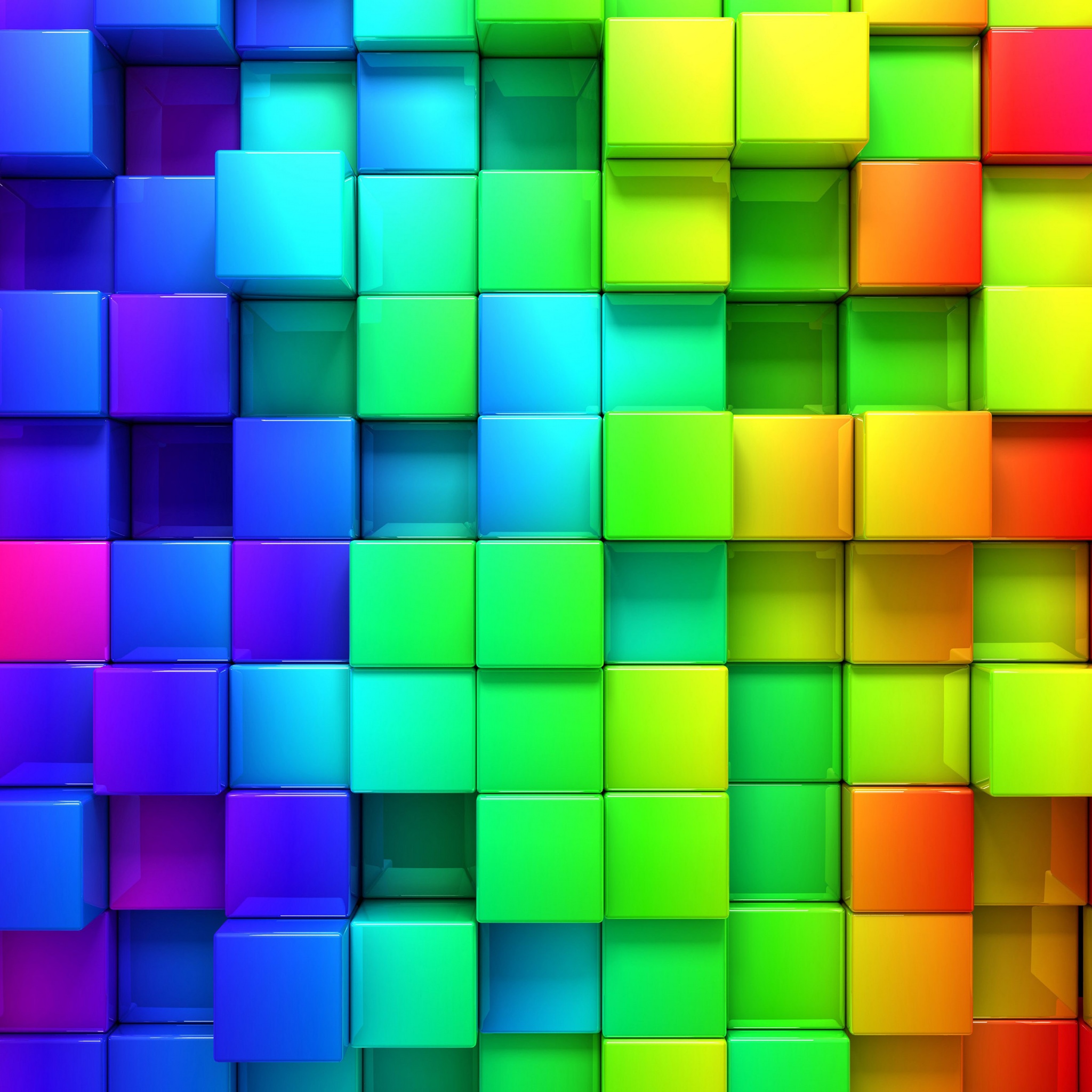 3D Rendering Cubes Colored