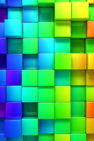 3D Rendering Cubes Colored