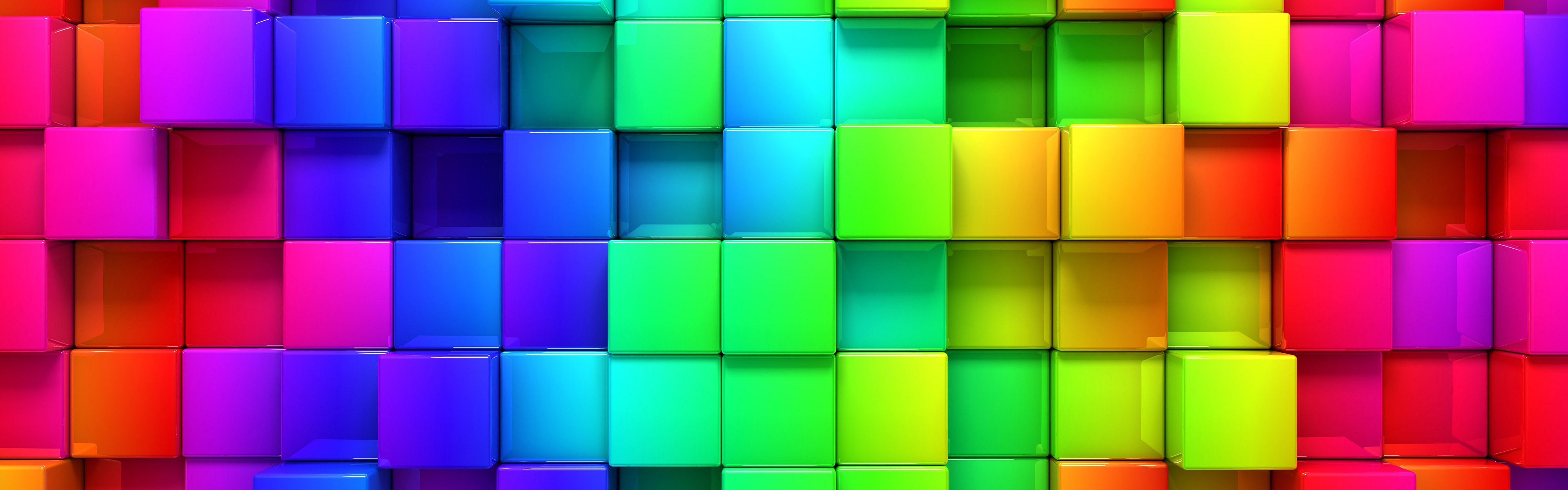 3D Rendering Cubes Colored