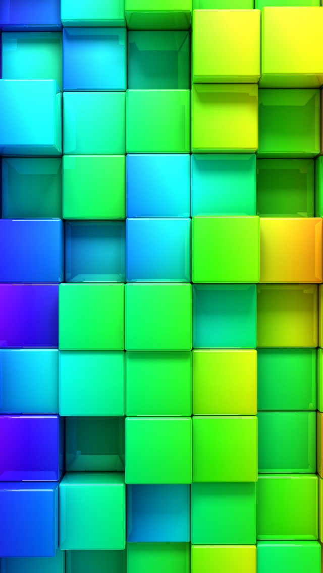 3D Rendering Cubes Colored