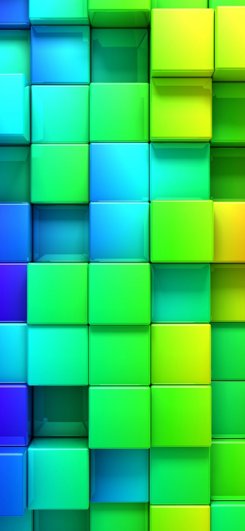 3D Rendering Cubes Colored