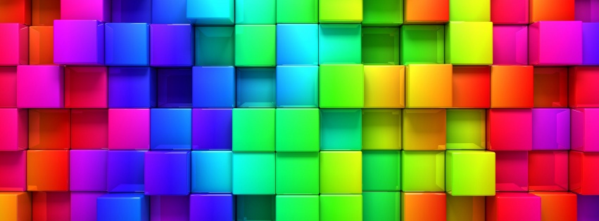 3D Rendering Cubes Colored