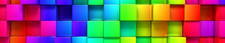 3D Rendering Cubes Colored