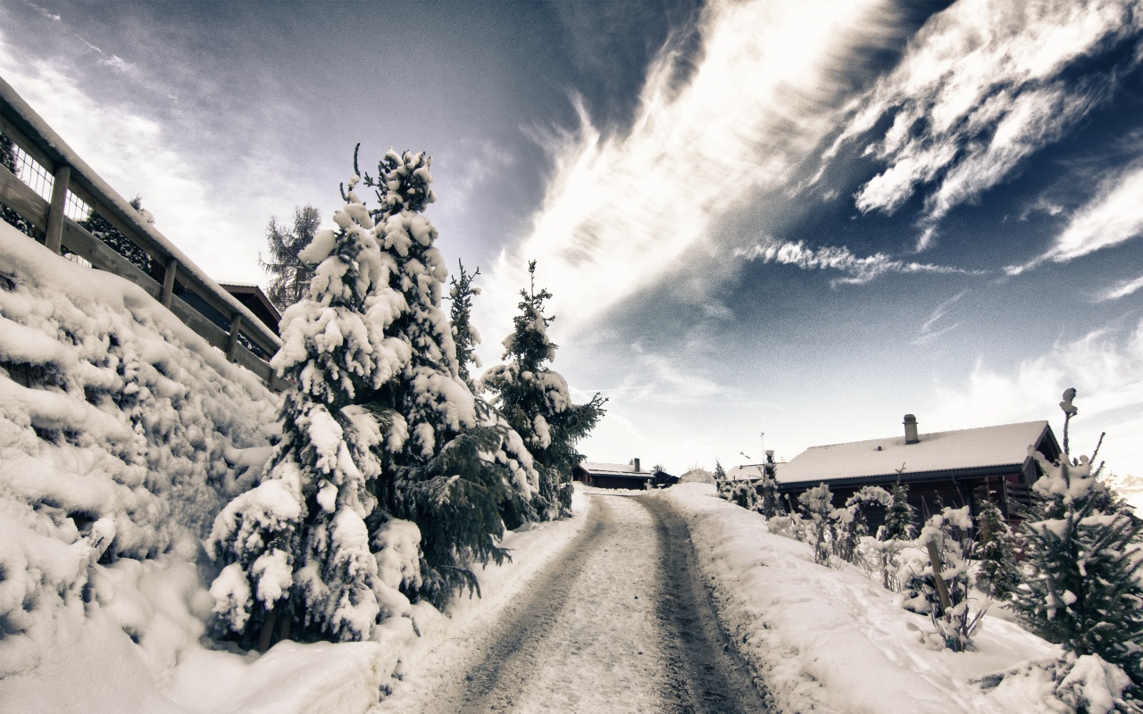 A Mountain Road In Winter