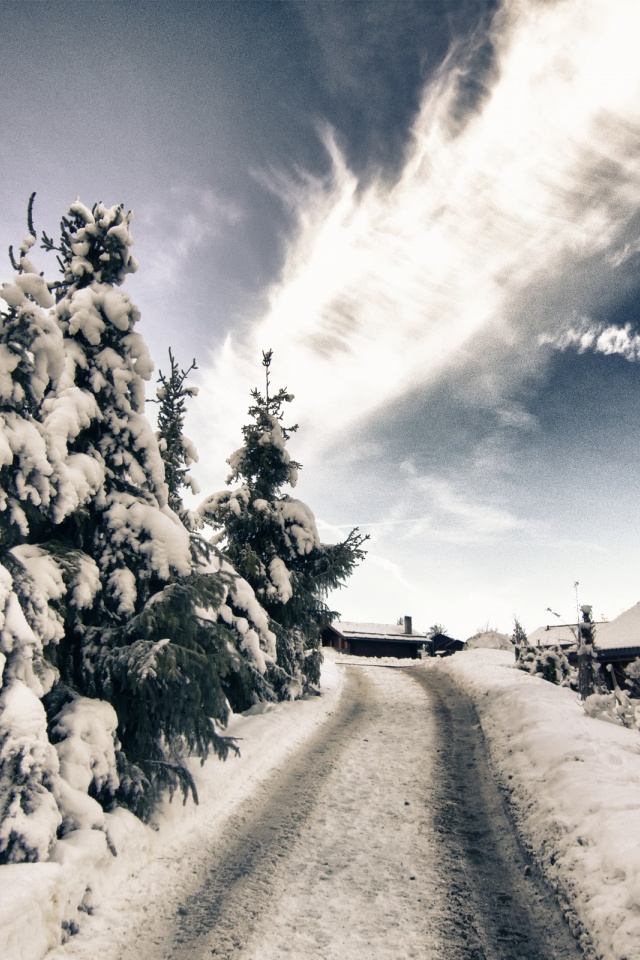 A Mountain Road In Winter