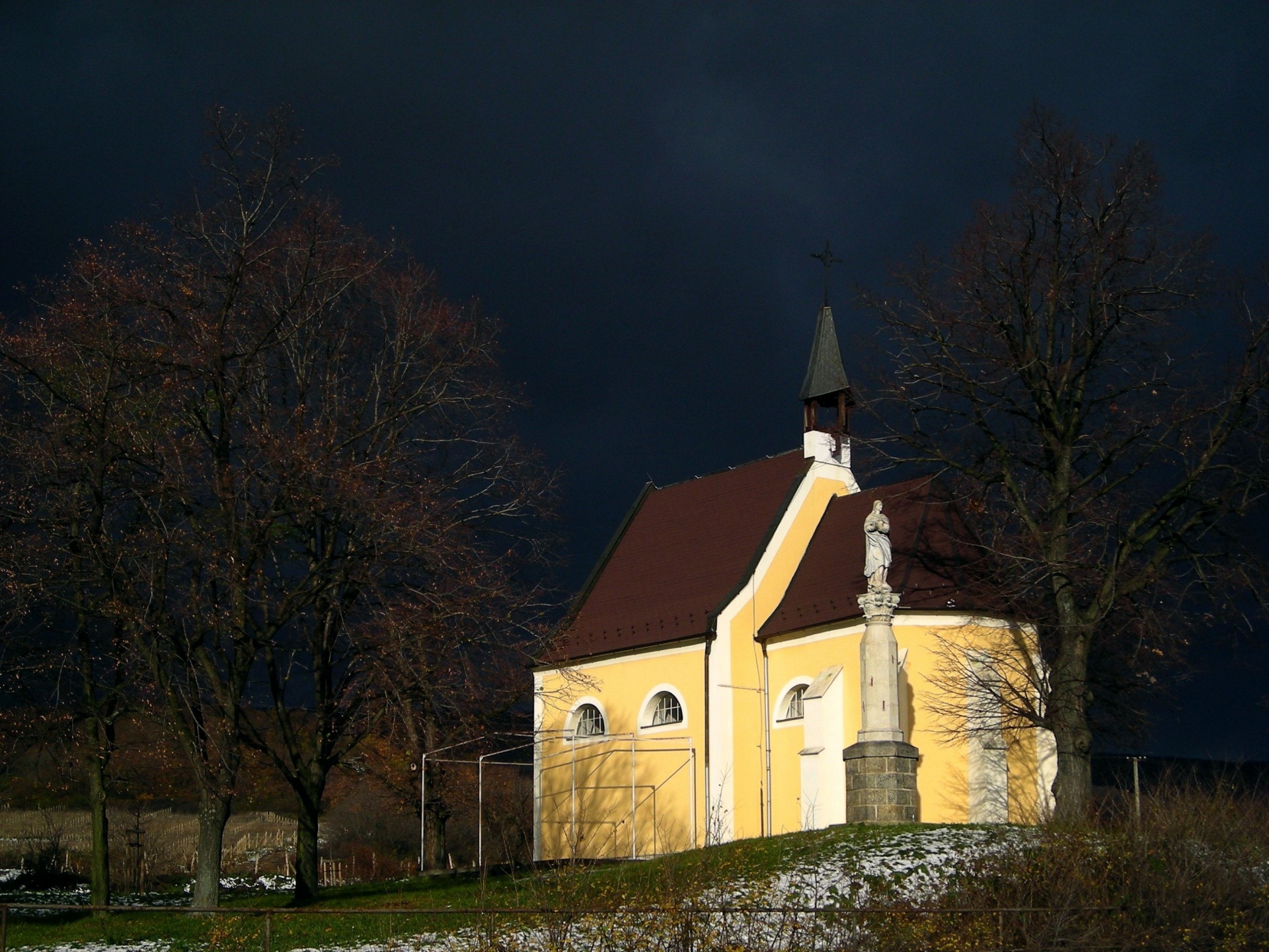 A Nice Chapel Before Snow Storm Pezinok Bratislava Region Slovakia