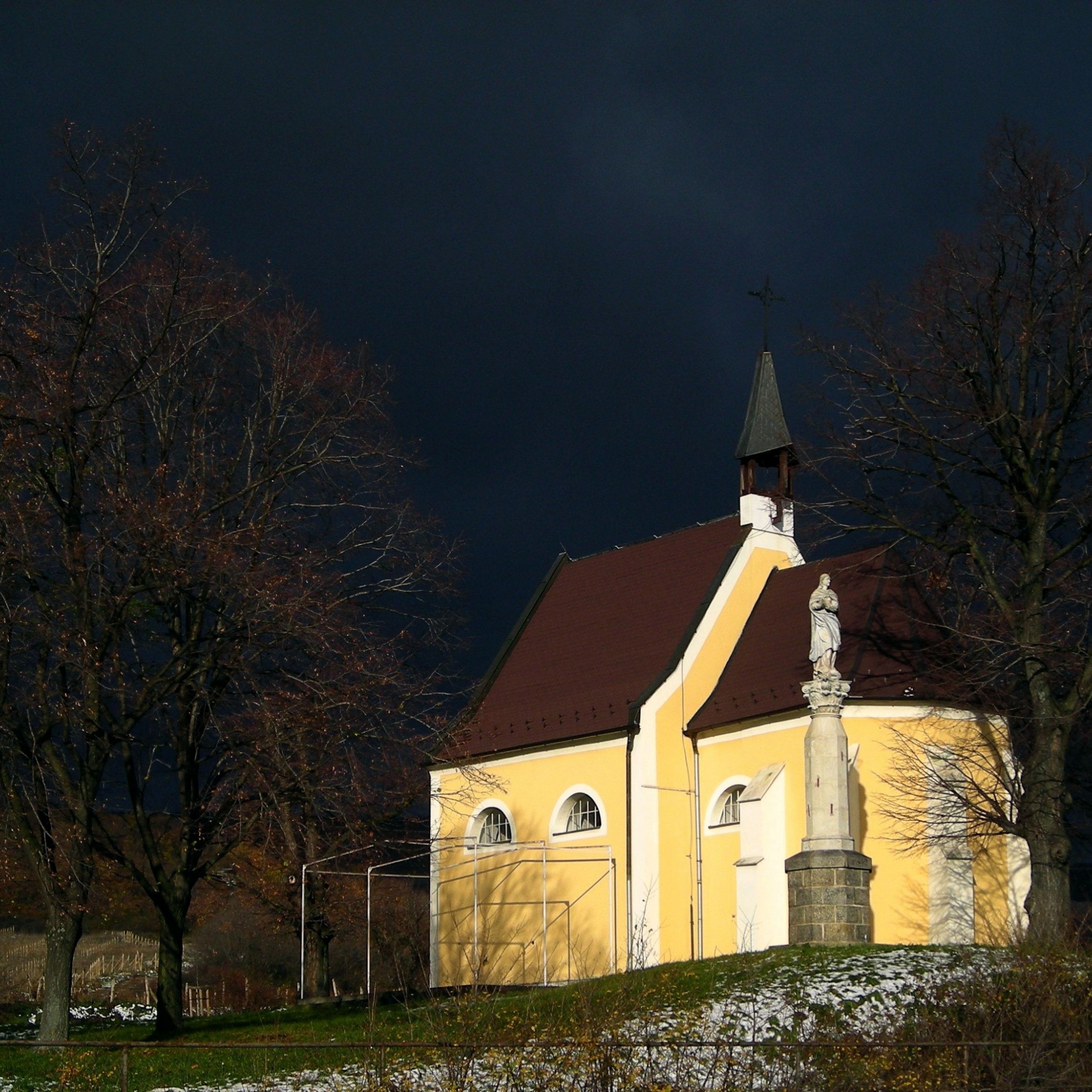 A Nice Chapel Before Snow Storm Pezinok Bratislava Region Slovakia