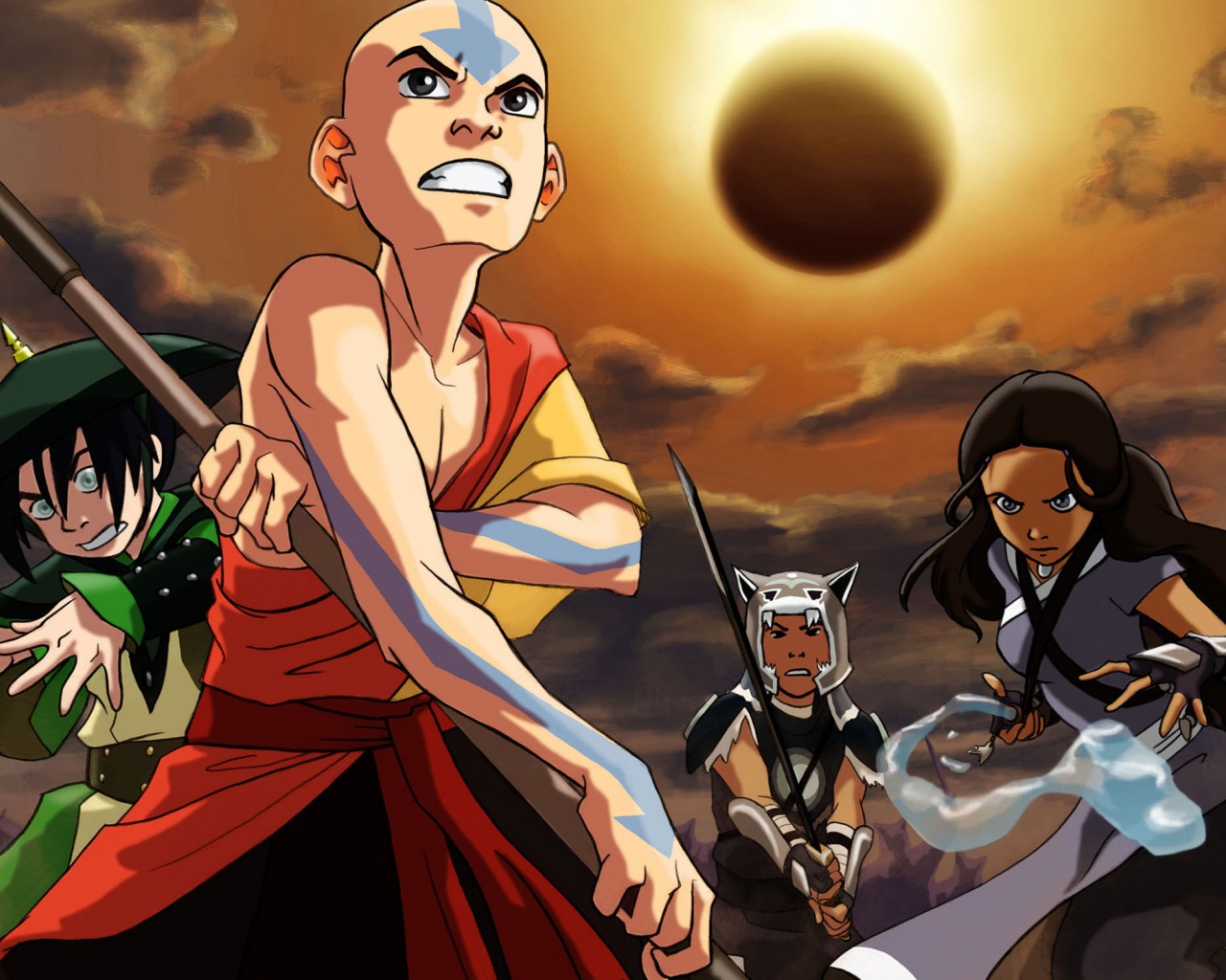 Aang Sokka Catarrh Toph Avatar The Last Airbender