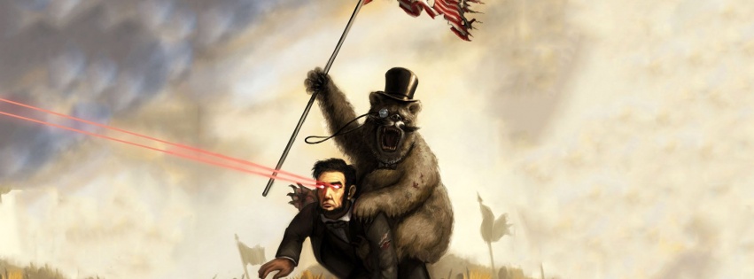 Abraham Lincoln Funny Flags Monocle Bears American Flag