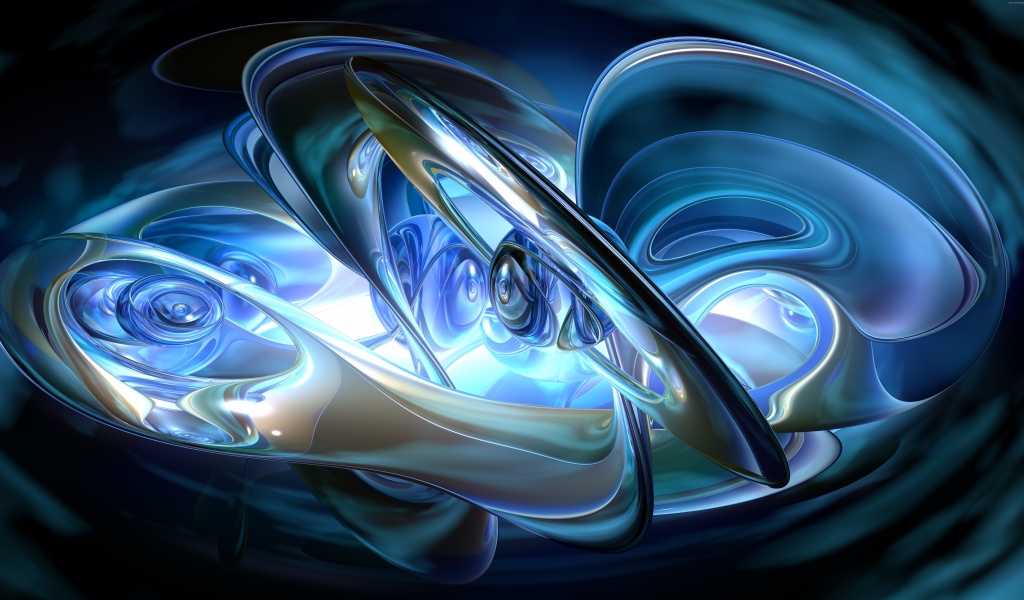 Abstract 3D Blue Rings