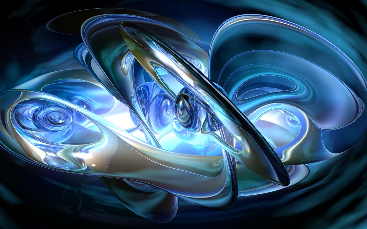 Abstract 3D Blue Rings