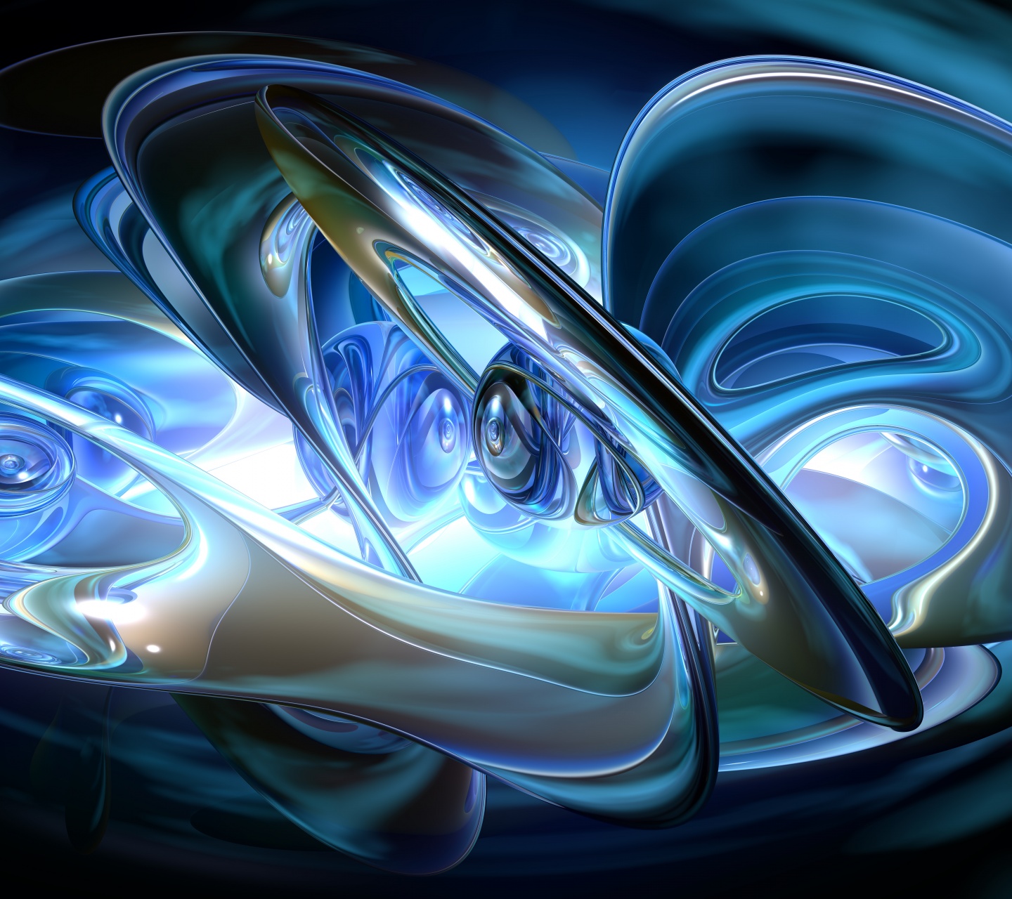 Abstract 3D Blue Rings