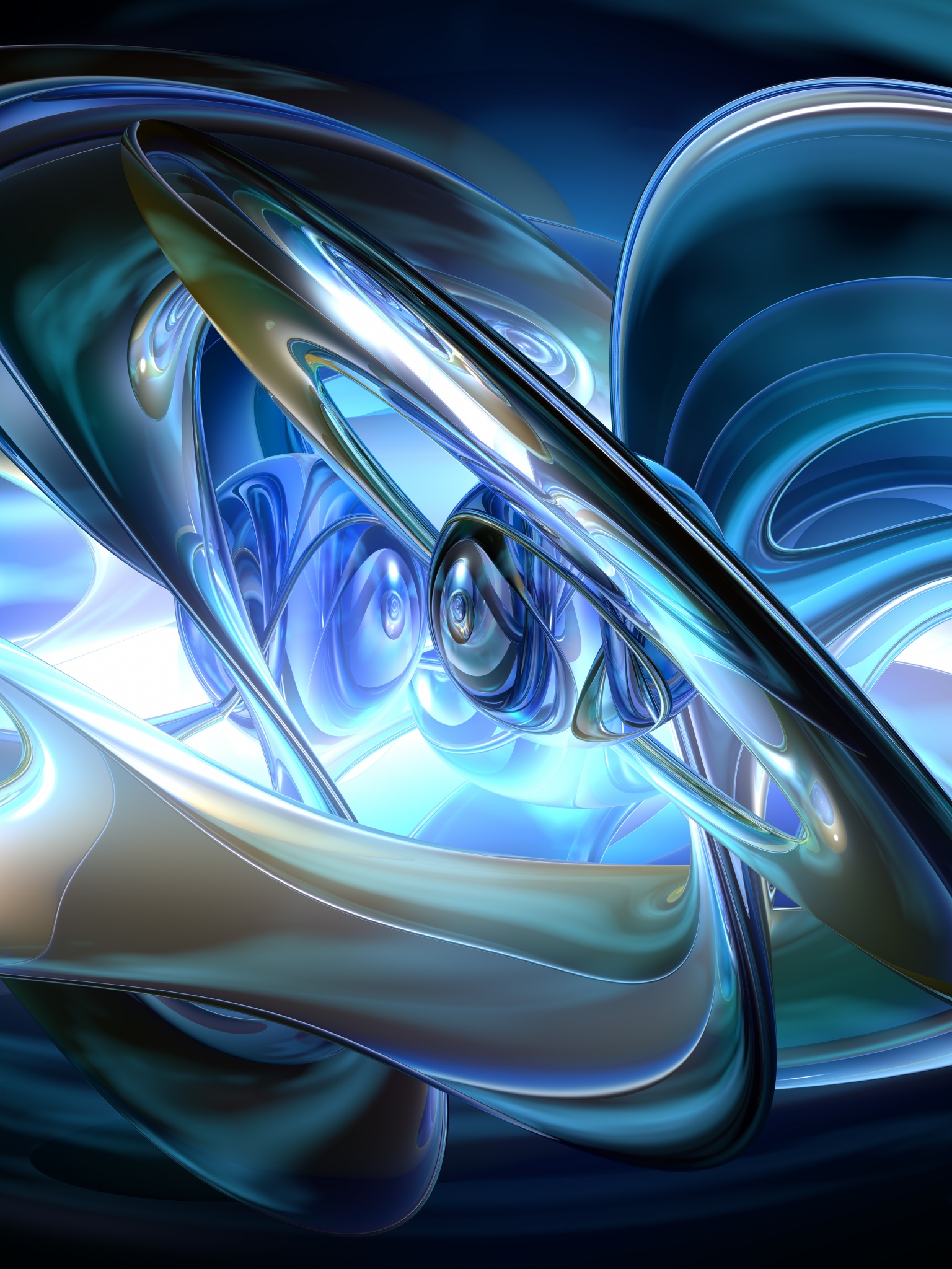 Abstract 3D Blue Rings