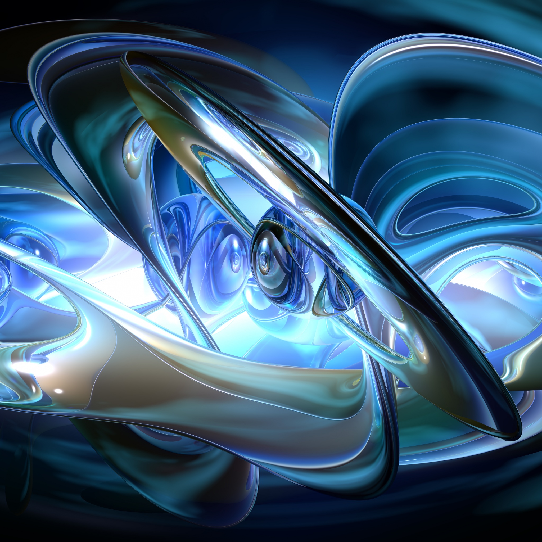 Abstract 3D Blue Rings